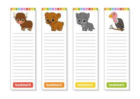 Set of paper bookmarks for books vector