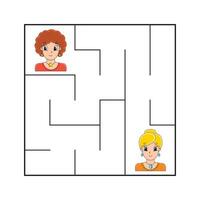 Simple square maze for toddlers. vector