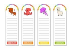 Set of paper bookmarks for books vector