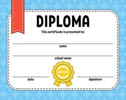 Diploma certificate template. vector