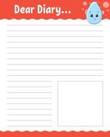 Lined sheet template. vector