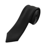 Black Tie Unrolled Full Length on Transparent background AI-Generative png
