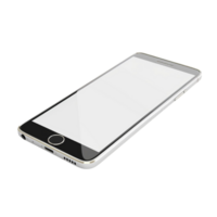 The image shows a smartphone with a blank screen, displayed on a transparent background. The phone is rendered in a 3D style. on Transparent background AI-Generative png