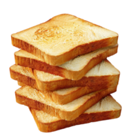 Crispy Golden Brown Toasted Bread Slices on Transparent background AI-Generative png