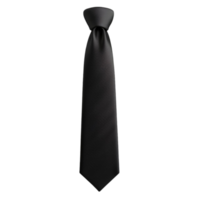 Neatly Tied Black Tie Display on Transparent background AI-Generative png