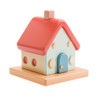 Colorful toy house on a transparent background on Transparent background AI-Generative png