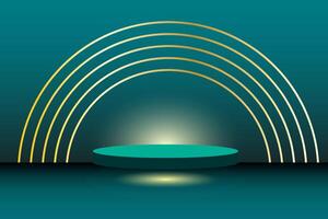Simple Podium Background with Gold Lines vector
