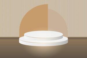 Minimalist Brown Podium Background with Silver Line vector