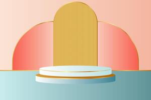 Abstract Pastel Background with Golden Lines vector
