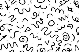 Seamless pattern of straight and wavy marker lines. vector