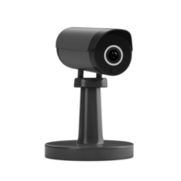 Black Security Camera on Stand on Transparent background AI-Generative png