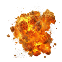 dinâmico fogosa explosão laranja amarelo em transparente fundo ai-generativo png