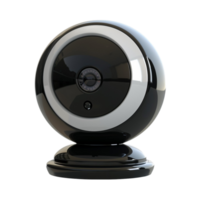 Modern Black Security Camera on Transparent background AI-Generative png