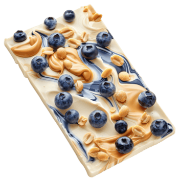 rettangolare torta con mirtillo noce Riempimento e caramello glassatura su trasparente sfondo ai-generativo png