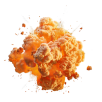 Intense Yellow Explosion on Transparent background AI-Generative png