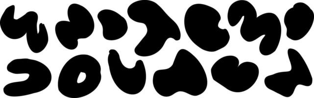 Abstract blob Freeform amoeba shapes set of black silhouettes vector