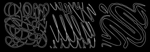 white square stickers with various hand-drawn pencil crosshatch textures. Naive Doodle Patterns. Design elements for social media posts vector