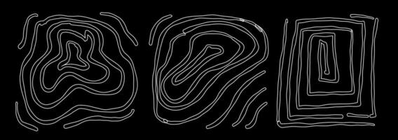 white square stickers with various hand-drawn pencil crosshatch textures. Naive Doodle Patterns. Design elements for social media posts vector