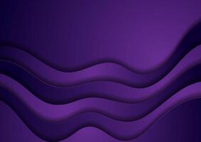 Dark violet waves abstract corporate background vector