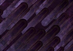 Dark violet stripes and golden lines abstract geometric background vector
