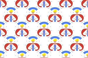 Flat people seamless pattern background vector