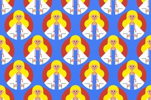 Flat people seamless pattern background vector