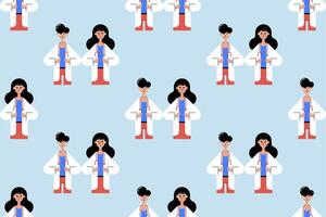 Flat people seamless pattern background vector