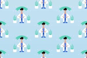 Flat people seamless pattern background vector