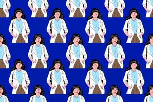 Flat people seamless pattern background vector
