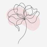Continuous Floral one line art illustration design vector