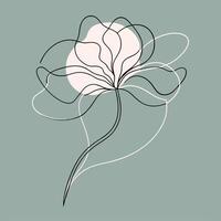 Continuous Floral one line art illustration design vector