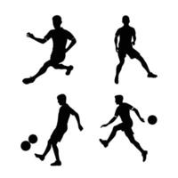 Silhouette collection of soccer players isolated on white background vector