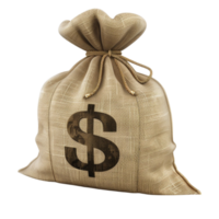 Bags of Money on Transparent Background AI-Generative png