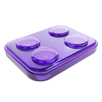 3D Animation of Purple Object with Transparent Circles AI-Generative png