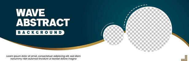wave abstract background with two circles vector