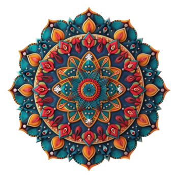 skön mandala design element med mönster isolerat på transparent bakgrund ai-generativ png