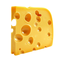 Round Swiss Cheese Isolated on Transparent Background AI-Generative png
