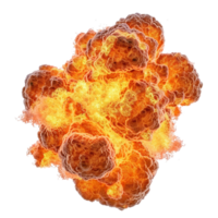 feurig Explosion mit Orange Farbtöne und Flamme Formen auf transparent Hintergrund ai-generativ png