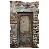 Old Wooden Door Isolated on Transparent Background AI-Generative png