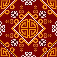 Seamless pattern with Asian elements for happy Chinese new year of the Snake 2025 vector