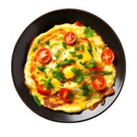 Delicious Omelette on plate isolated on transparent background, cut out, or clipping path. png