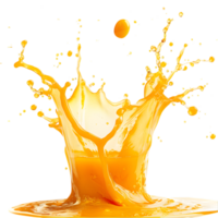 Orange juice splash isolated on a transparent background png