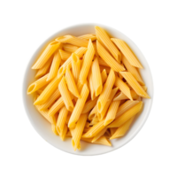 Penne pasta in a bowl isolated on a transparent background png