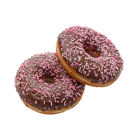 Chocolate donuts with sprinkles isolated on a transparent background png