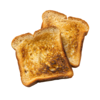 Stack of toasted bread slices isolated on a transparent background png