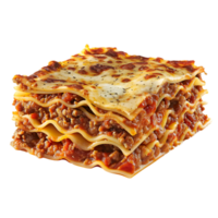Lasagna with Layers of Pasta, Meat Sauce, and Cheese Isolated on Transparent Background png