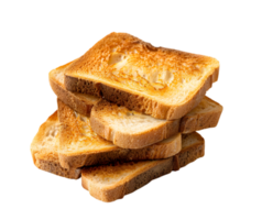 Stack of toasted bread slices isolated on a transparent background png