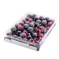 Box of Frozen Berries with Clear Window Showing the Product on Transparent Background png
