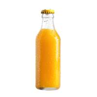 Freshly Squeezed Orange Juice Bottle with Condensation Droplets Isolated on Transparent Background png