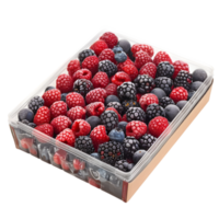 Frozen Berries with Clear Window Showing the Product on Transparent Background png